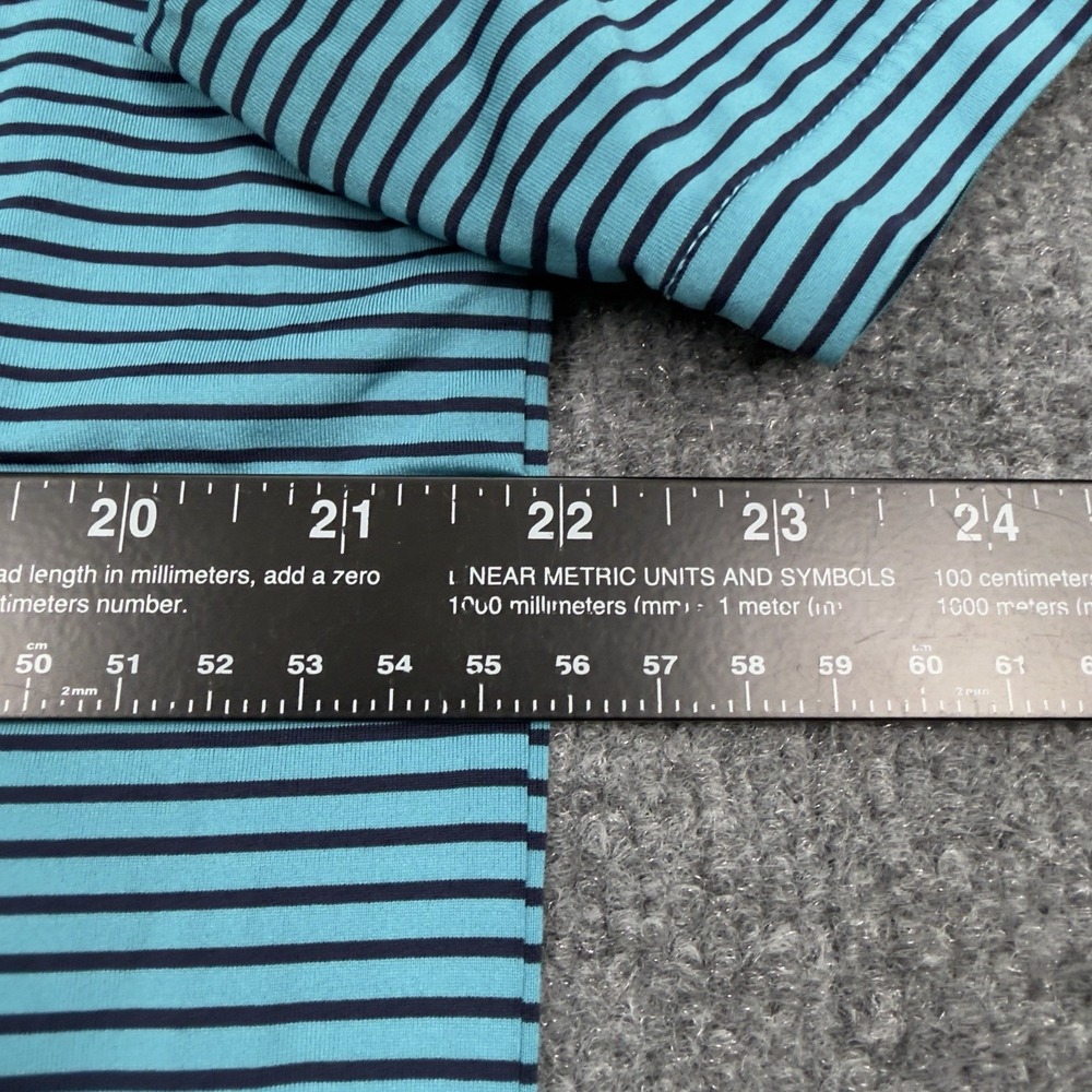 Ralph Lauren RLX Mens Polo Shirt Mens Medium Blue Striped Golf Carpe Diem - Picture 8 of 11